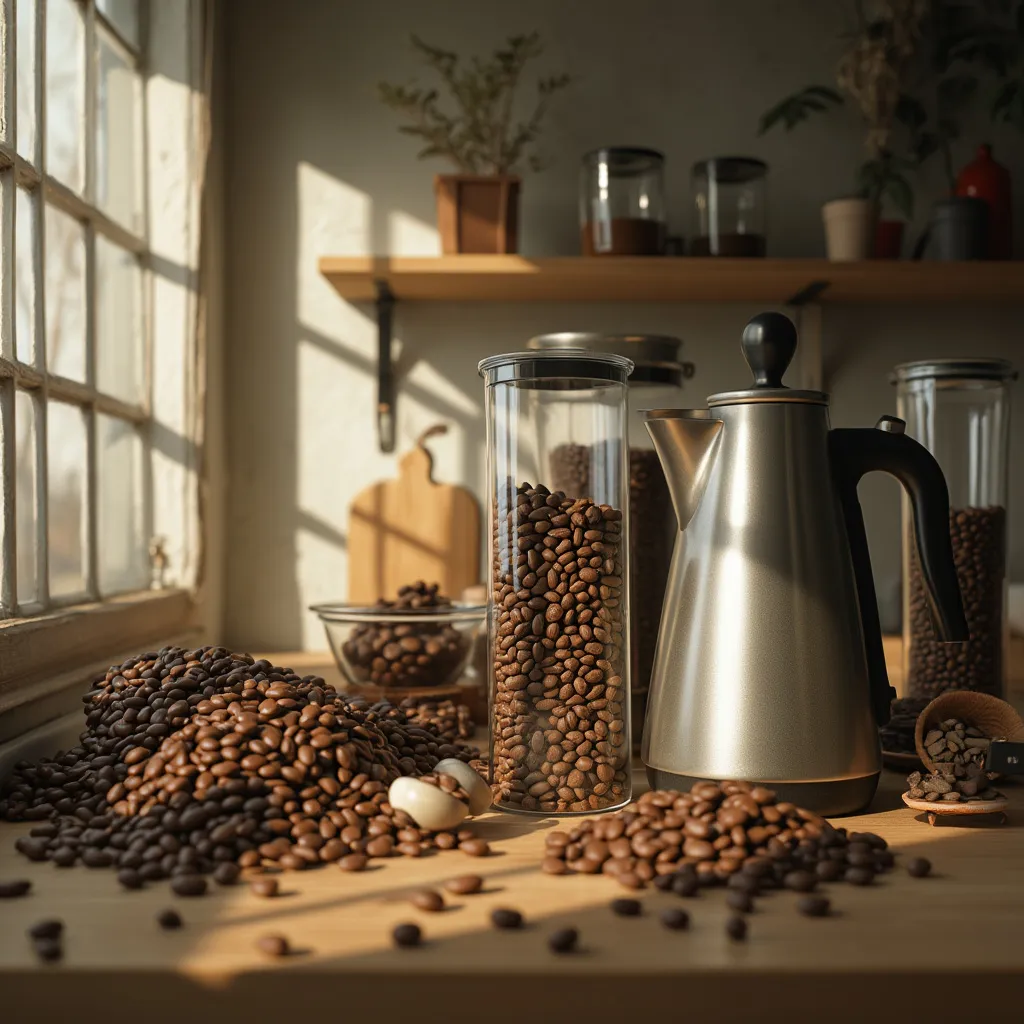 Close up of coffee beans