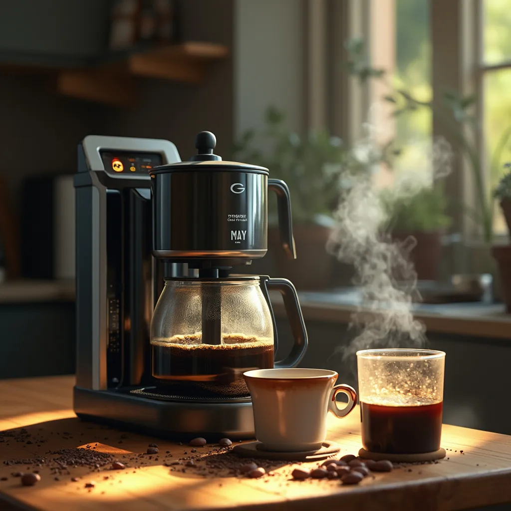 Cozy coffee brewing setup